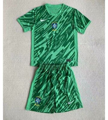Brasilien Målmand Replika Babytøj Udebanesæt Børn Copa America 2024 Kortærmet (+ Korte bukser)